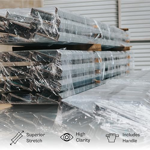 PSBM 36 Rolls 3 Inch x 1000 Feet 50 Gauge Mini Stretch Film/Wrap with Plastic Handle, Industrial Strength Clear Shrink/Plastic Wrap for Moving, Packing, Shipping, Bundling & Storage