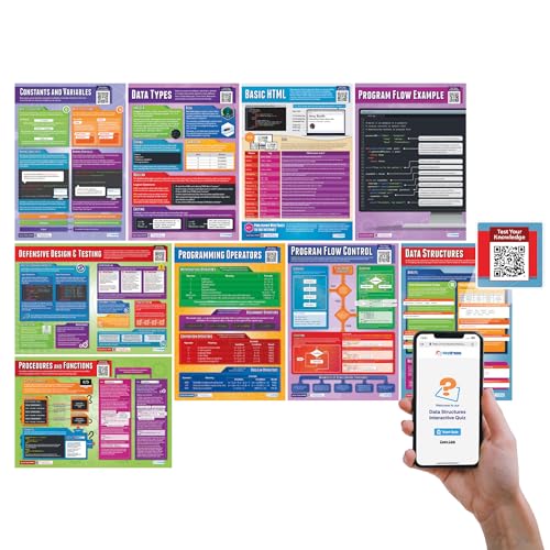 Computer Programming Classroom Posters, Set of 9, EXTRA LARGE 33" x 23.5"