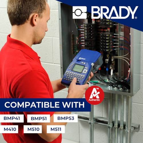 Brady Authentic (M5-117-499) Aggressive Adhesive Multi-Purpose Nylon Labels 0.5 x 0.9 x 0.44 Dia Black on White, 240 Labels. for use with The BMP51 and M511 Label Printers