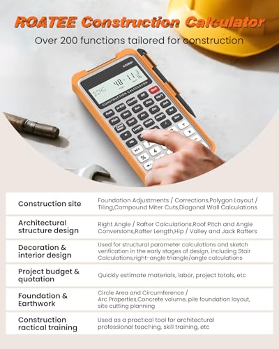ROATEE Construction Engineering Calculator with Writing Tablet Silver