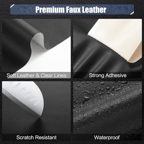 Fabric Adhesives Large Self Adhesive Leather Repair Kit, Faux Leather Repair Patches for Furniture, Black Leather Patch for Repair Sofa Car Seat Chair Luggage(100x500cm/39.37x196.85in)