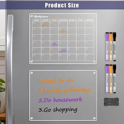 Magnetic Calendar Fridge Dry Erase Board Monthly Weekly Planner