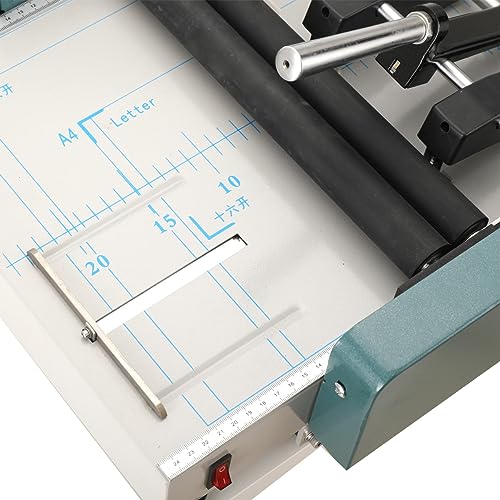 Lfhelper Manual Paper Booklet A3 Binding Folding Machine Automatic Folding Machine 60W Paper Stapling Making Book Stapler 110V Pamphlet A3 Paper Bookbinding for Printing Factory School Office