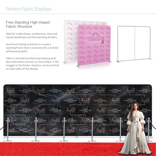 Bugedor Custom Tension Fabric Banner with Stand Trade Show Backdrop Display