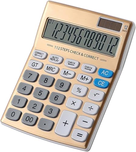 ZHIQISHI Scientific Calculator Calculators Desktop Calculator， Gold Dual Power Supply Office Commercial Electronic Exam Stationery