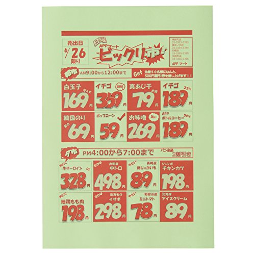 APP Color Copy Paper, B5, Green, 0.09mm Paper Thickness: 500 Sheets