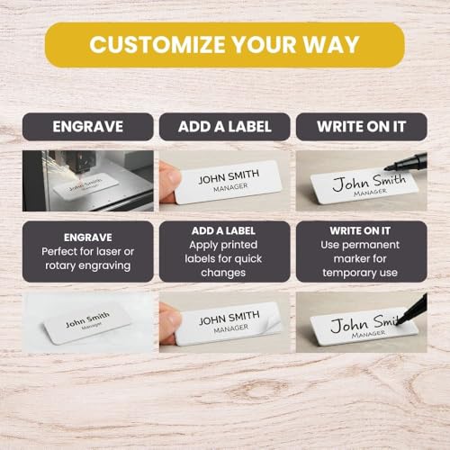 Name Tag/Badge Blanks - 100 Pack - 1" X 3" (White) Round Corners, Magnetic Backing
