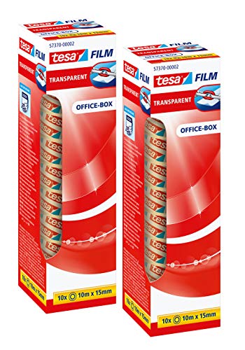 tesa UK Tesa Film Transparent 10 m x 15 mm 10 Rolls (2 x 10 Rolls)