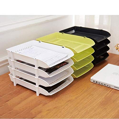 PMFNVXUW Plastic Front Loading Document Letter Organizer Tray, Stackable Office Desktop Paper Holder