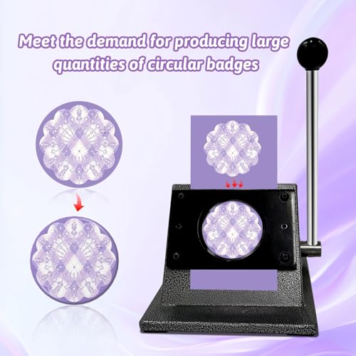 58mm Button Paper Cutter,2.28 inch Graphic Punch Die Cutter Circle Punch Cutter for DIY Button Making Scrapeboards Cardstocks Cutting