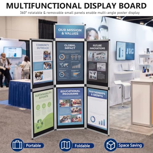 Hubxinly 6 1 Panel Presentation Poster Board Folding Display System Kit