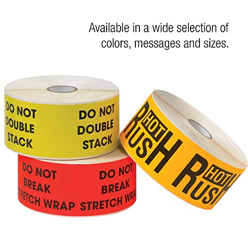 Tape Logic Aviditi Tape Logic 3" x 10","Do Not Break Stretch Wrap" Fluorescent Red Warning Sticker, for Shipping, Handling and Packing (1 Roll of 500 Labels)
