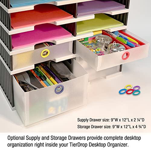 Ultimate Office TierDrop Desktop Organizer, 8 Compartment with Riser Base