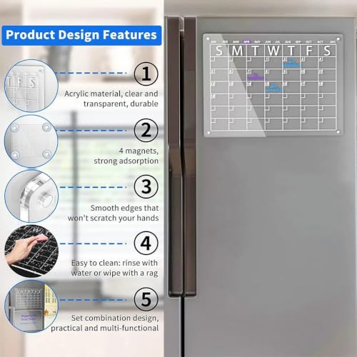 Magnetic Calendar Fridge Planning Whiteboard Dry Erase Calendar
