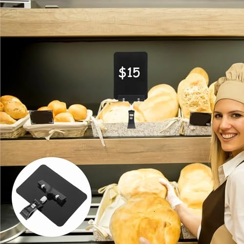 Sign holder, Reusable Erasable Chalkboard Price Tags 50pcs A6 Label Holders for Supermarket Retail Shelves Store Display Fruit Shop Merchandise