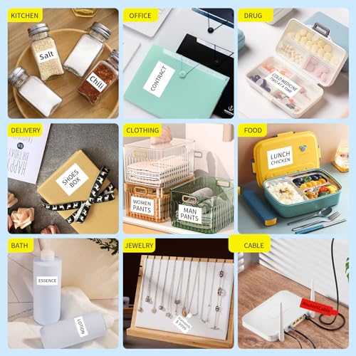PUQU 30x20mm Direct Thermal Sticker Labels, Self-Adhesive All-Purpose Label Maker Tape, Compatible with AQ Series Label Printer, Refills Standard Laminated Office Labeling, 6 Rolls, 1920 Labels