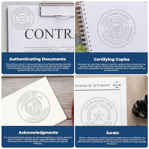 Heavy Duty New York Notary Embossing Seal, Long Reach Desk Stamp NY