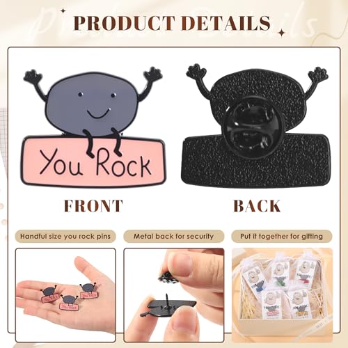 SINCCO Employee Appreciation Gifts Bulk, You Rock Enamel Pins