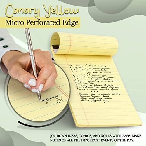Emraw Yellow Legal Pads 8.5 x 11.75 – 12 Pack Canary Yellow Micro Perforated Edge Legal Ruled Universal 50 Sheets Letter Size Writing Pad