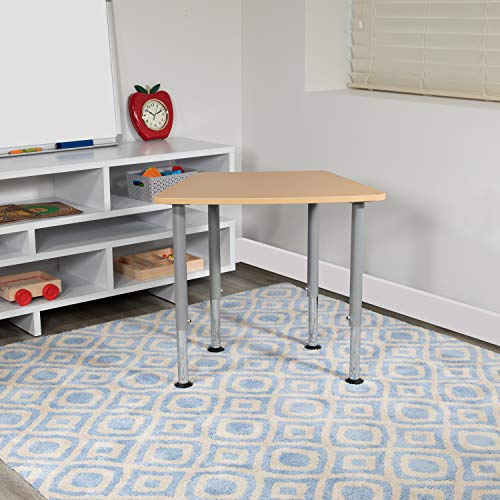 EMMA + OLIVER Natural Adjustable Height Activity Table