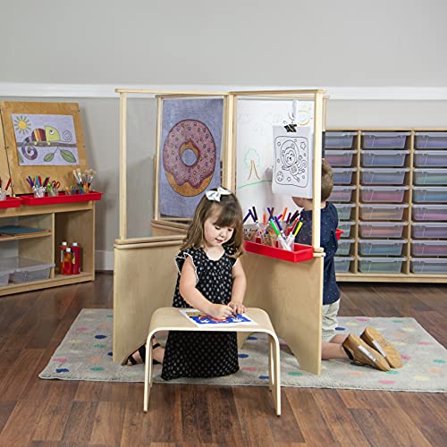 RRI Goods 18" W Floor Table, Portable Lap Desk for Kids, Wooden Activity Bed Table, Natural