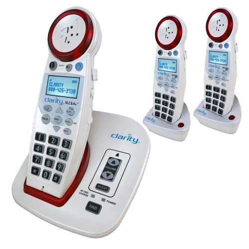 Clarity XLC3.4+ DECT 6.0 Extra Loud Big Button Speakerphone with Talking Caller ID with Additional XLC7HS Handset(s) (XLC3.4+ with (2) XLC7HS Handset)