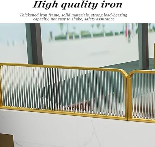 Office Partition Screens Desk Privacy Panels for& Hotel 30cm Low Table Dividers Gold Color Stylish Workspace Separation for Dining Areas (60cm)