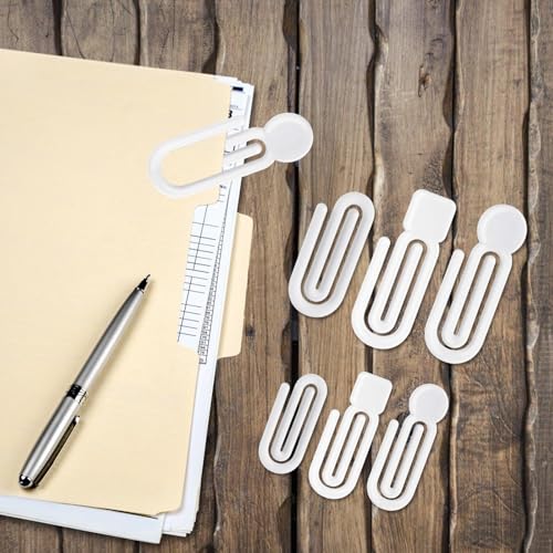 100Pcs Fun Acrylic Document Clips Pack for Adults Home Crafting Stationery Decorative Binders Paper