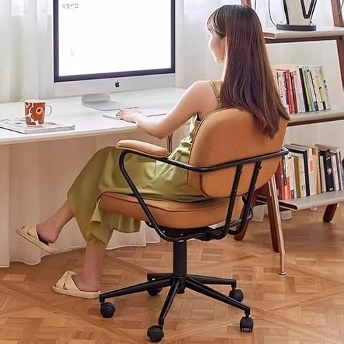 hezhuhe2258 Office Chair Small Office Chair Imitation Leather Bedroom Computer Home Comfortable Lifting Swivel with Wheels Adjustable(Gris)
