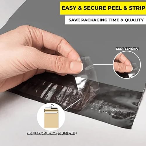 9" X 12" Poly Postal Mailing Bags for Postage Packaging Bags for Mailing Or Posting Parecels Bag for Postages Strong Self Seal 100% Recyclable Made of 30% Recyclable Content (Grey, 500)