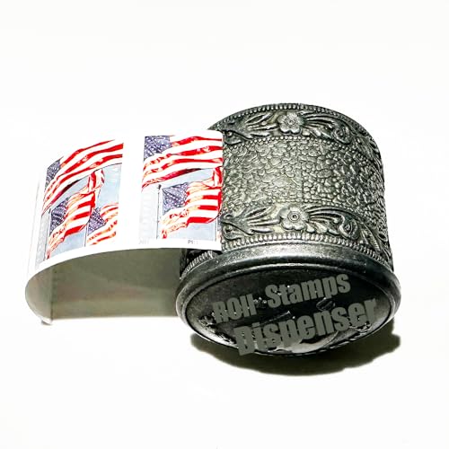 Floral Metal Stamp Roll Dispenser (Holds a Roll of Forever Postage Stamps) Stamps are not Included