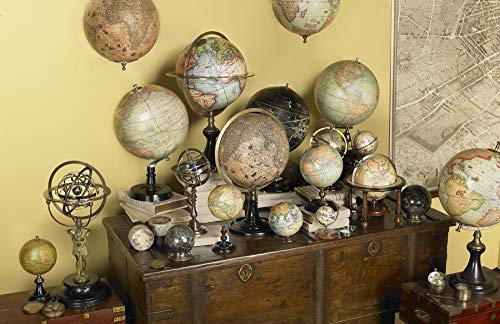 Vintage Desk Globe with Stand by Authentic Models - Terrestrial Spinning World Globe for Adults' Home Office
