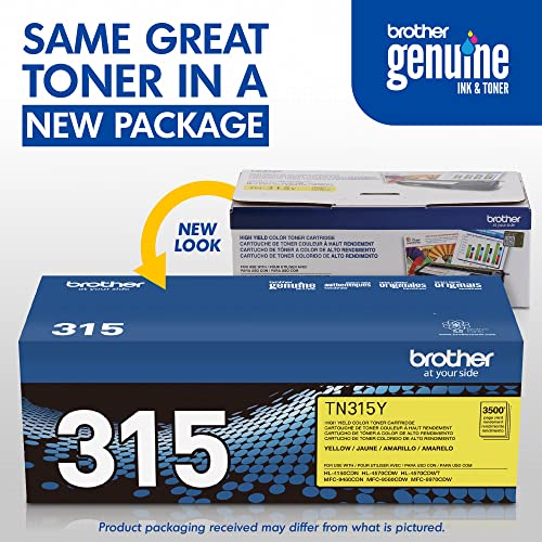 Brother TN-315Y DCP-9050 9055 9270 HL-4140 4150 4570 MFC-9460 9465 9560 9970 Toner Cartridge (Yellow) in Retail Packaging