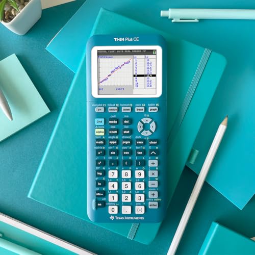 TI-84 Plus CE Graphing Calculator Texas Instruments, Trinomial Teal