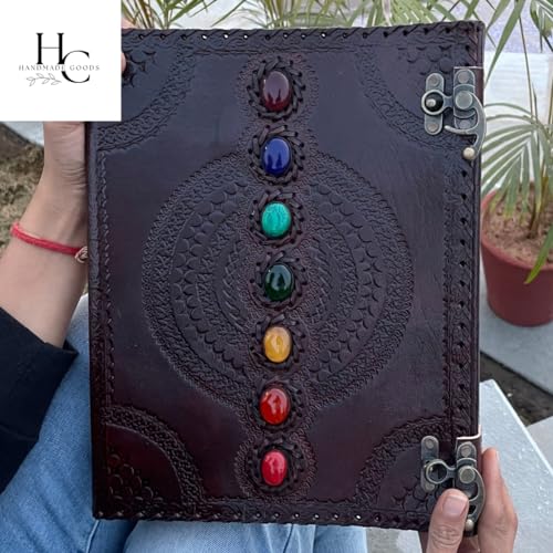 Personalized Leather Binder 3 Ring, Leather Portfolio for Men, 3 Ring Binder with 1 Inch Ring Leather Binder, Customized Seven Chakra Leather Binder, Leather Folder Organizer