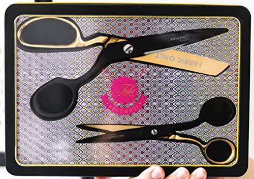 Tula Pink Limited Edition Black & Gold Scissor Tin