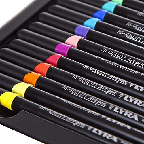 LYRA Art Pen, Fine Art Marker Set, 40 Assorted Colours, Fibre Tip Pen, Ideal for Professionals & Students