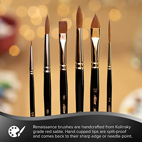 Silver Brush Limited Renaissance Fan Watercolor and Oil Brush, Size 4