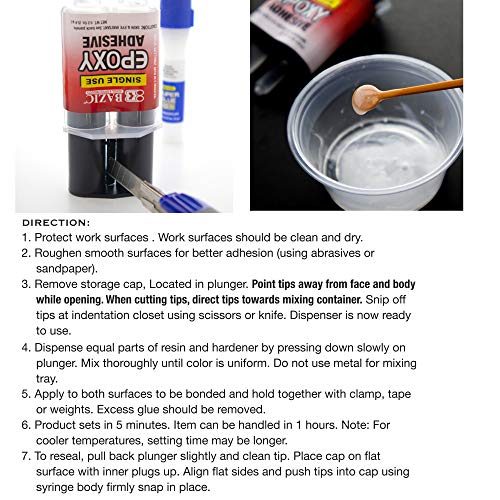 BAZIC 0.2 Oz / 5.6g Quick Setting Epoxy Glue w/Syringe Applicator (Case of 24)