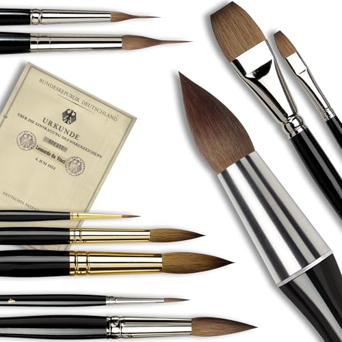 da Vinci Watercolor Series 35 Maestro Paint Brush, Round Long Taper Kolinsky Red Sable, Size 6 (35-06)