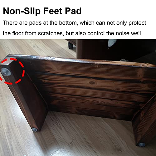 LXLA Extra Wide Under Desk Footrest, Office Large Wood Tilt Step Stool - Keep Sitting Posture, Playing PC Game, Ergonomic Foot Stool, 60×28×(12-5) CM (Color : B, Size : 23.6×11×(4.7-1.9) inch)