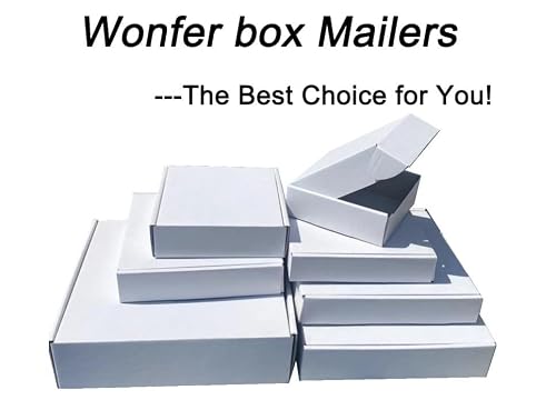 50 Pack,vinyl shipping box,12.5x12.5x2inch, Easy-Fold Shipping Box, White,