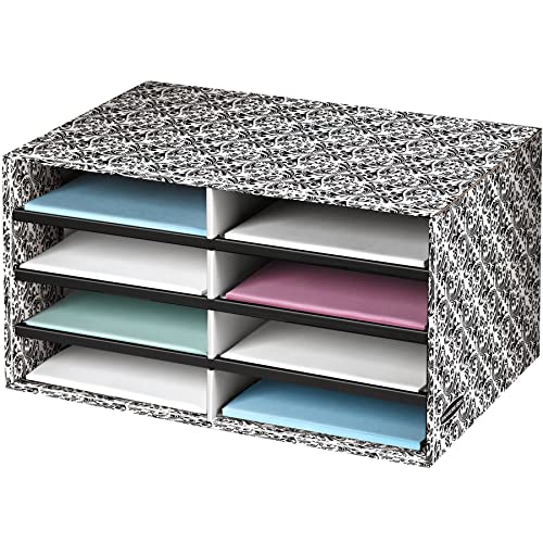Bankers Box Literature Sorter, Letter, Black/White Brocade