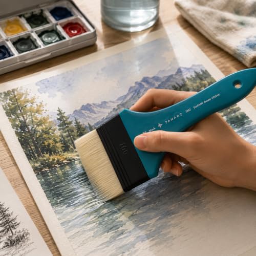 Pan Art Synthetic Wash Brush No. 20 for Oil Painting - 1 Piece, Blue