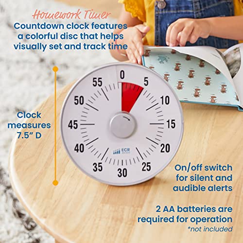 ECR4Kids Double-Sided Book Caddy with Countdown Timer, Portable Library, Grey Wash