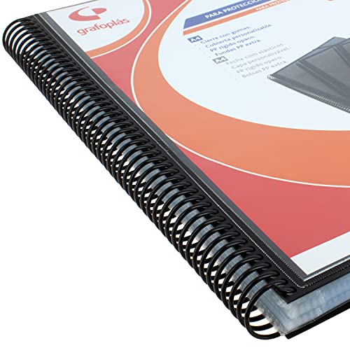 Grafoplás 39844010 Maxiplas Custom Spiral Binder, 40 Covers, Black, 30.8 x 24 x 20