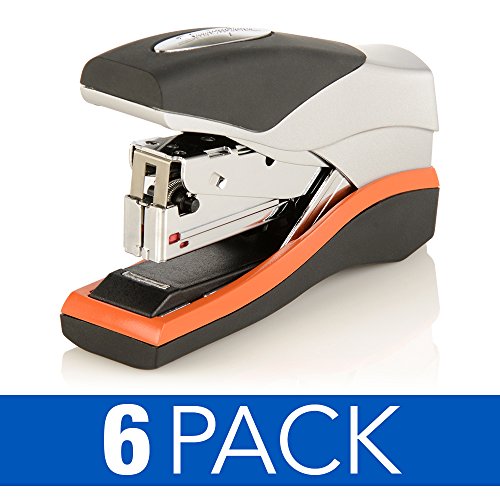 Swingline Stapler, Half Strip Desktop Stapler, 40 Sheet Capacity, Low Force, Compact Size, Office, Desk, Optima 40, Orange/Silver/Black, 6 Pack (87842) (S7087842-CS)