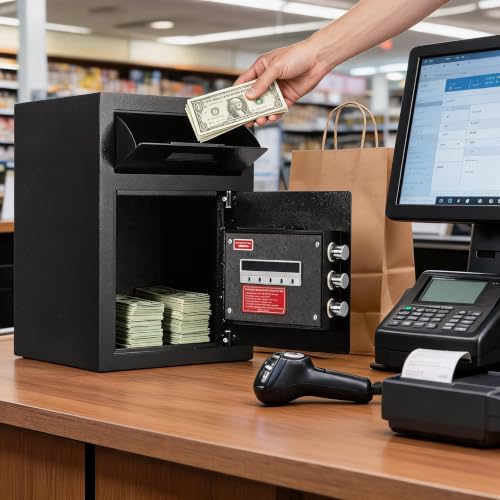 CuisinSmart Fingerprint Drop Safe with Quick Deposit Slot