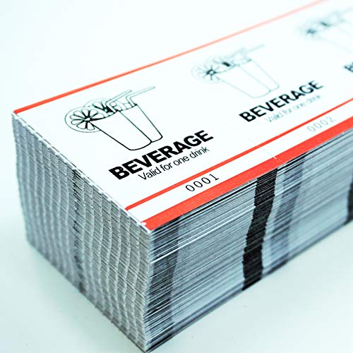 Drink Ticket - Fast & Affordable Beverage Tickets by MyZone Printing (Red, 2000)