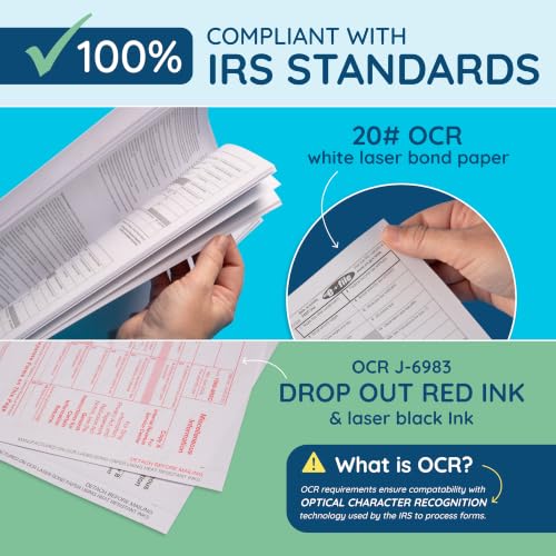 Blue Summit Supplies 1099 NEC 2026 Tax Forms Kit, 50 Pk, 5 Part